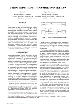 Formal Semantics for Music Notation Control Flow 2010