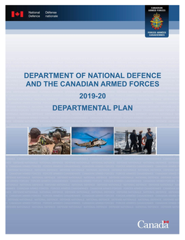 Department of National Defence and the Canadian Armed Forces 2019-20 Departmental Plan