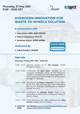 Hydrogen Innovation for Waste-To-Wheels Solution