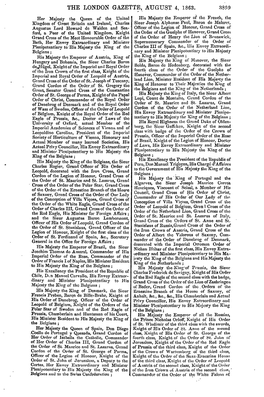 The London Gazette, August 4, 1863. 3809