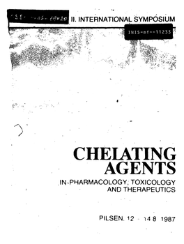 Cheiating Agents In^Pharmacology, Toxicology and Therapeutics