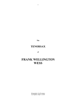 Frank Wellington Wess