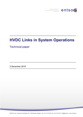 HVDC Links in System Operations