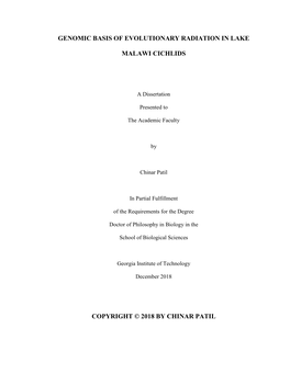 Genomic Basis of Evolutionary Radiation in Lake Malawi Cichlids