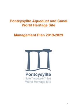 Pontcysyllte Aqueduct and Canal World Heritage Site Management Plan