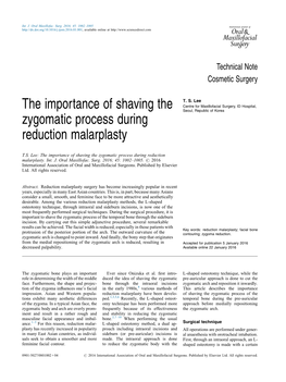 The Importance of Shaving the Zygomatic Process During Reduction Malarplasty