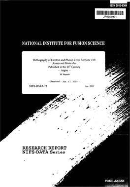 RESEARCH REPORT NIFS-DATA Series
