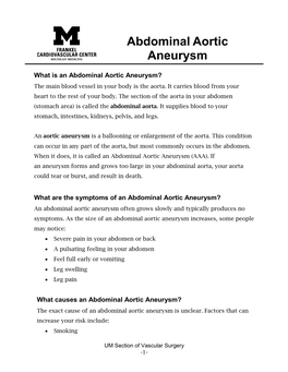 Abdominal Aortic Aneurysm