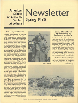 Ewsletter Studies Spring 1985 at Athens