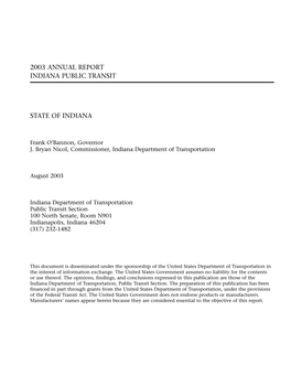 2003 Indiana Public Transit Annual Report