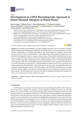 Development of a DNA Barcoding-Like Approach to Detect Mustard Allergens in Wheat Flours