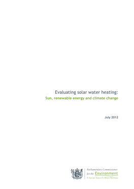 Evaluating Solar Water Heating: Sun, Renewable Energy and Climate Change