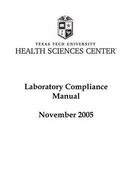 Laboratory Compliance Manual