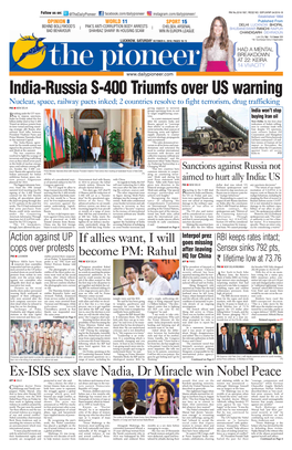 India-Russia S-400 Triumfs Over US Warning