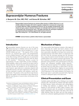 Supracondylar Humerus Fractures J