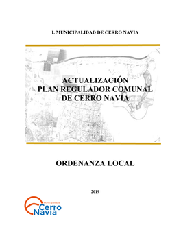 Actualización Plan Regulador Comunal De Cerro Navia Ordenanza Local