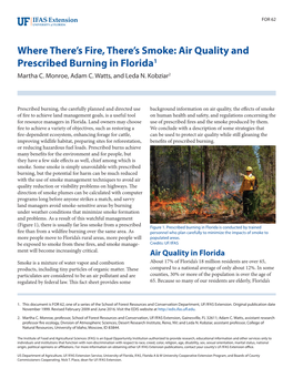 Where There's Fire, There's Smoke: Air Quality and Prescribed Burning in Florida1