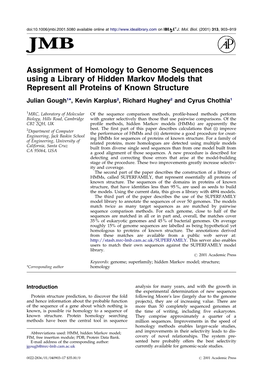 Assignment of Homology to Genome
