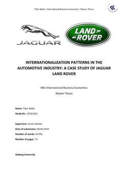 A Case Study of Jaguar Land Rover