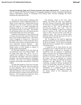 Chemical Weathering Yields and Strontium Isotope Systematics From