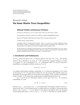 On Some Matrix Trace Inequalities