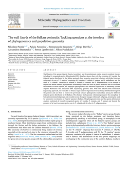 The Wall Lizards of the Balkan Peninsula: Tackling Questions at the Interface of Phylogenomics and Population Genomics