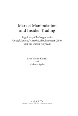 Market Manipulation and Insider Trading