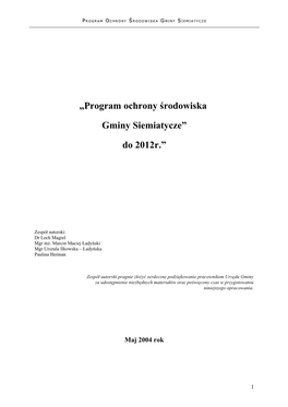 „Program Ochrony Środowiska Gminy Puńsk