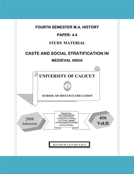 Caste and Social Stratification in Medieval India