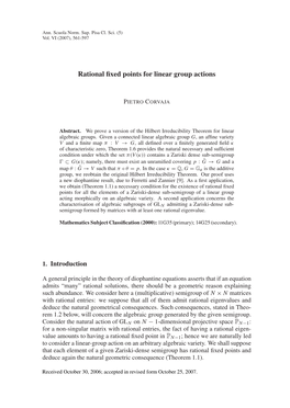 Rational Fixed Points for Linear Group Actions 563