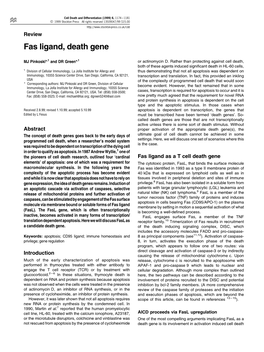 Fas Ligand, Death Gene