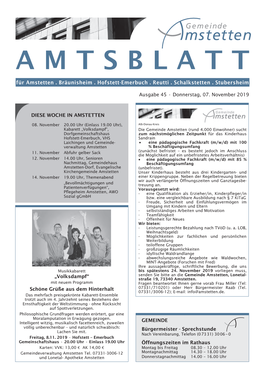 Amtsblatt a M T S B L A