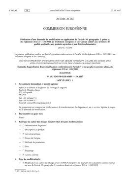 UE) No 1151 /2012 Du Parlement Européen Et Du Conseil Relatif Aux Systèmes De Qualité Applicables Aux Produits Agricoles Et Aux Denrées Alimentaires (2017/C 361/09)