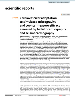 Cardiovascular Adaptation to Simulated Microgravity And