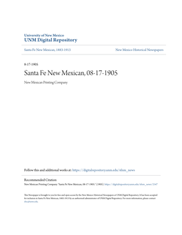 Santa Fe New Mexican, 08-17-1905 New Mexican Printing Company