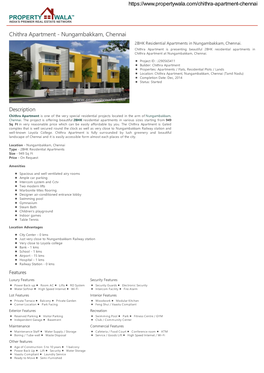 Chithra Apartment - Nungambakkam, Chennai 2BHK Residential Apartments in Nungambakkam, Chennai