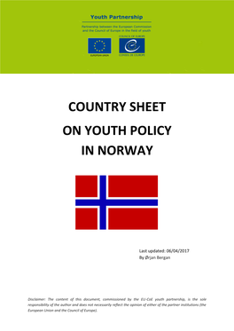 Country Sheet on Youth Policy in Norway