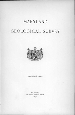 Maryland Geological Survey Volume One Baltimore The