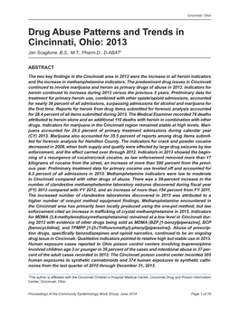 CEWG June 2014, Drug Abuse Patterns and Trends In