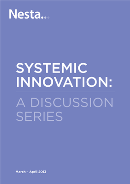 Systemic Innovation: a Discussion Series