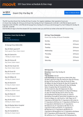 S51 Bus Time Schedule & Line Route