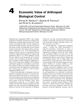 4 Economic Value of Arthropod Biological Control