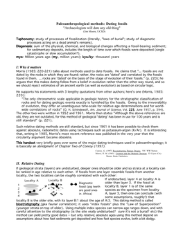 Paleoanthropological Methods: Dating Fossils 