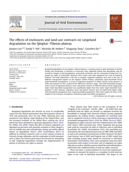 The Effects of Enclosures and Land-Use Contracts on Rangeland Degradation on the Qinghaietibetan Plateau