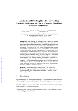 Graphics –TR» for Teaching University Students on the Course «Computer Simulation of Circuits and Devices» *