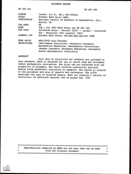 Student Math Notes 1988