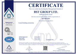 CERTIFICATE This Is to Certify That the Quality Management System of BST GROUP LTD