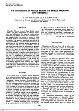 The Intergrowth of Fibrous Brucite and Fibrous