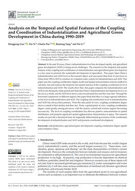 Analysis on the Temporal and Spatial Features of the Coupling and Coordination of Industrialization and Agricultural Green Development in China During 1990–2019