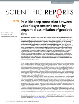 Possible Deep Connection Between Volcanic Systems Evidenced By